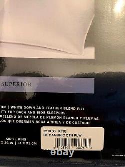 New Ralph Lauren Down & Feather King Superior Pillow Extra Firm $210