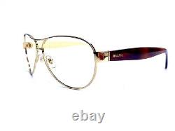 New Ralph Lauren Gold Tortoise Metal Aviator Eyeglasses RA4096 106/T5 59 11 130