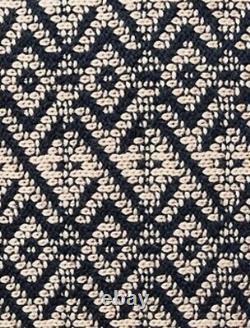 New Ralph Lauren Home Throw Pillow Knit Sweater Blue Cream Feather Fill