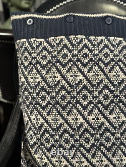 New Ralph Lauren Home Throw Pillow Knit Sweater Blue Cream Feather Fill