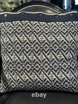 New Ralph Lauren Home Throw Pillow Knit Sweater Blue Cream Feather Fill