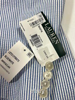 New Ralph Lauren Lauren Mens Blue White Seersucker Sport Coat Jacket Blazer 38R