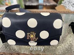 New Ralph Lauren Leather Polka Dot Taylor Crossbody Handbag