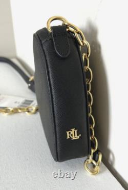New Ralph Lauren Love Shack Small Leather Heart Crossbody Purse Black
