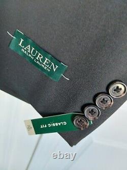 New Ralph Lauren Men's Classic-Fit UltraFlex Stretch Suit Jackets 48R Black