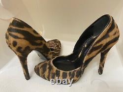 New Ralph Lauren PURPLE LABEL Calf Hair High Heel Leather Pump Shoes 10B Italy
