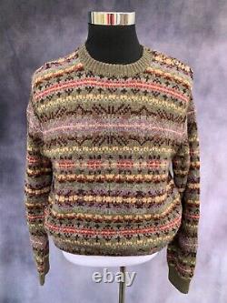 New Ralph Lauren Polo Aztec Indian Navajo Hand Knit Sweater XL