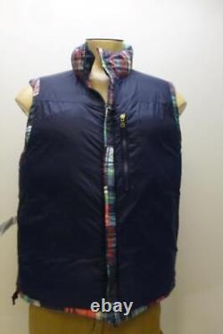 New Ralph Lauren Polo Down Puffer Madras patchwork Stadium Bear Vest mens Large