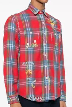 New Ralph Lauren Polo Plaid Embroidered Aztec Sportsman Western Polo Jean 2XL