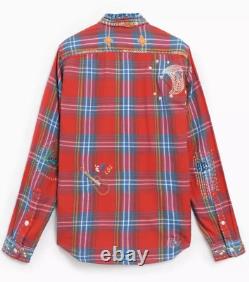 New Ralph Lauren Polo Plaid Embroidered Aztec Sportsman Western Polo Jean 2XL