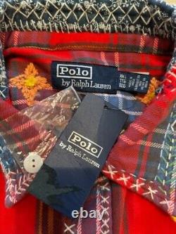 New Ralph Lauren Polo Plaid Embroidered Aztec Sportsman Western Polo Jean 2XL