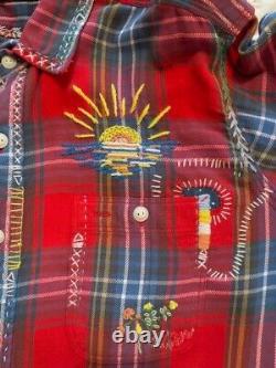 New Ralph Lauren Polo Plaid Embroidered Aztec Sportsman Western Polo Jean 2XL