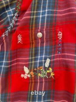 New Ralph Lauren Polo Plaid Embroidered Aztec Sportsman Western Polo Jean 2XL