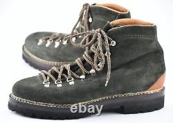 New Ralph Lauren Purple Label 11d Fidel Green Suede Norvegese Boots Italy