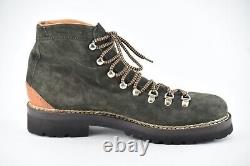 New Ralph Lauren Purple Label 11d Fidel Green Suede Norvegese Boots Italy