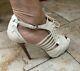 New Ralph Lauren Purple Label Collection White Leather Bootees Sandals Heels 11