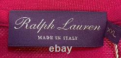 New Ralph Lauren Purple Label Made In Italy Cotton Polo Shirt Orchid XXL $350