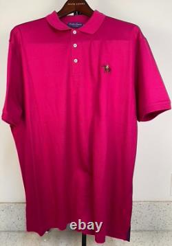 New Ralph Lauren Purple Label Made In Italy Cotton Polo Shirt Orchid XXL $350