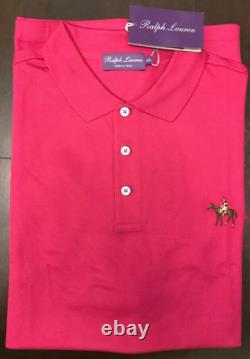 New Ralph Lauren Purple Label Made In Italy Cotton Polo Shirt Orchid XXL $350