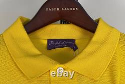 New Ralph Lauren Purple Label Made In Italy Cotton Polo Shirt Yellow XXL $350