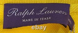 New Ralph Lauren Purple Label Made In Italy Cotton Polo Shirt Yellow XXL $350