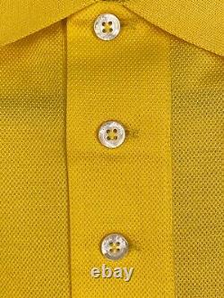 New Ralph Lauren Purple Label Made In Italy Cotton Polo Shirt Yellow XXL $350