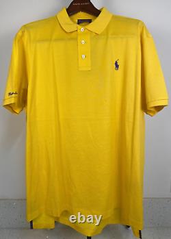 New Ralph Lauren Purple Label Made In Italy Cotton Polo Shirt Yellow XXL $350