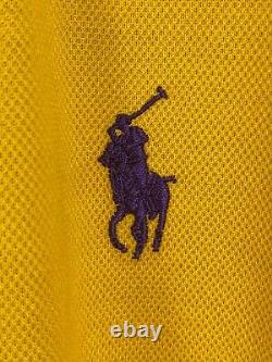 New Ralph Lauren Purple Label Made In Italy Cotton Polo Shirt Yellow XXL $350