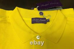 New Ralph Lauren Purple Label Made In Italy Cotton Polo Shirt Yellow XXL $350