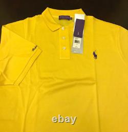 New Ralph Lauren Purple Label Made In Italy Cotton Polo Shirt Yellow XXL $350