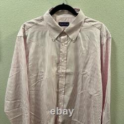 New Ralph Lauren Purple Label Pink and White Stripes Shirt Size XL With Tags