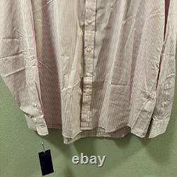 New Ralph Lauren Purple Label Pink and White Stripes Shirt Size XL With Tags