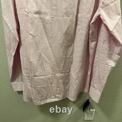 New Ralph Lauren Purple Label Pink and White Stripes Shirt Size XL With Tags