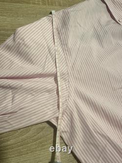 New Ralph Lauren Purple Label Pink and White Stripes Shirt Size XL With Tags