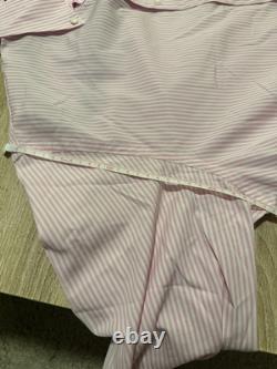 New Ralph Lauren Purple Label Pink and White Stripes Shirt Size XL With Tags