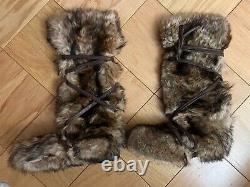 New Ralph Lauren Purple Label Runway Fur Boots Size 9