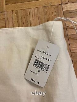 New Ralph Lauren Purple Label Womens White 100% Linen Pencil Skirt USA Made Sz 2