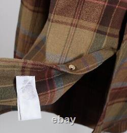 New Ralph Lauren Purple Label sz XL shirt plaid leather suede elbow patches