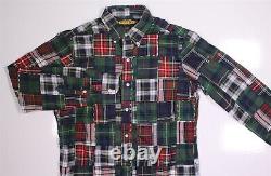 New! Ralph Lauren Rugby Patch Works Madras Button-Up Shirt Men's Small