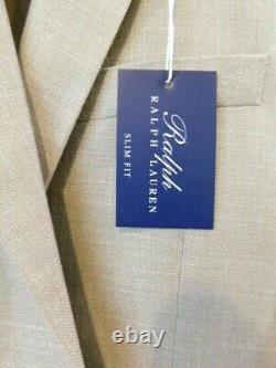 New Ralph Lauren SLIM Fit Blazer Men 38S Beige Gold Sport Coat jacket