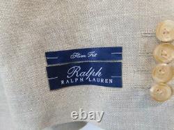 New Ralph Lauren SLIM Fit Blazer Men 38S Beige Gold Sport Coat jacket