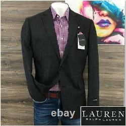 New Ralph Lauren Sport Coat Men's Blazer Wool Two Button Sports Jacket Size 44L