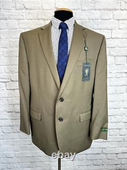 New Ralph Lauren Ultra Flex Mens 44R Tan Wool 2 Piece Suit With 36x30 Pants