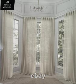 New Ralph Lauren Window Curtains 4 Panels Beige 54 x 96 Linen Hamilton Back Tab