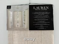 New Ralph Lauren Window Curtains 4 Panels Beige 54 x 96 Linen Hamilton Back Tab