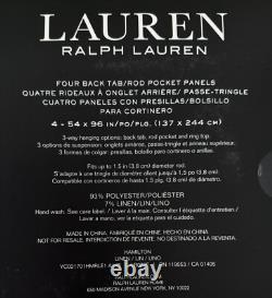 New Ralph Lauren Window Curtains 4 Panels Beige 54 x 96 Linen Hamilton Back Tab