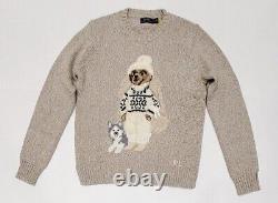 New Ralph Lauren Womens Polo Bear Sweater Wool/cotton Blend Size Large