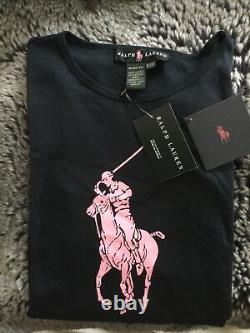 New Ralph Lauren black label Fighting Breast Cancer Limited Pink pony Tee, XL