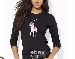 New Ralph Lauren black label Fighting Breast Cancer Limited Pink pony Tee, XL