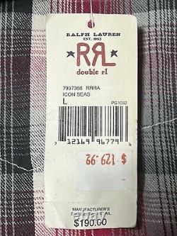 New and Rare RRL Ralph Lauren Plaid Print Long Sleeve Vintage Western Mens Shirt